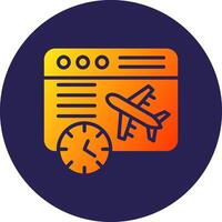 Delayed Glyph Gradient Circle Icon Design vector