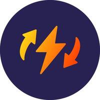 Energy Glyph Gradient Circle Icon Design vector