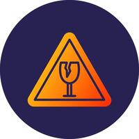 Fragile. Glyph Gradient Circle Icon Design vector