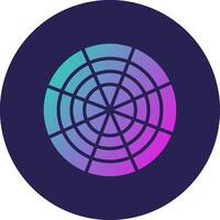 Polar Grid Glyph Gradient Circle Icon Design vector