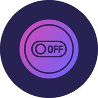 Off Glyph Gradient Circle Icon Design vector