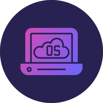 Operating System Glyph Gradient Circle Icon Design vector