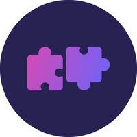 Puzzle Glyph Gradient Circle Icon Design vector