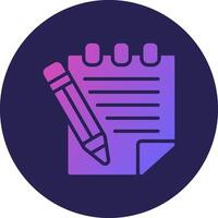 Notepad Glyph Gradient Circle Icon Design vector
