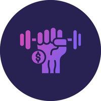 Dumbbell Glyph Gradient Circle Icon Design vector