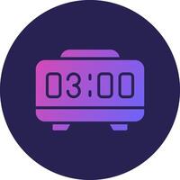Digital Alarm Clock Glyph Gradient Circle Icon Design vector