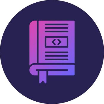 Coding Book Glyph Gradient Circle Icon Design vector