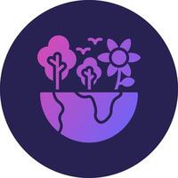 Eco Erath Glyph Gradient Circle Icon Design vector