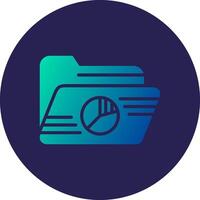 Pie Chart Glyph Gradient Circle Icon Design vector