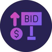 Bid Glyph Gradient Circle Icon Design vector