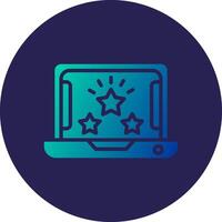 Star Glyph Gradient Circle Icon Design vector