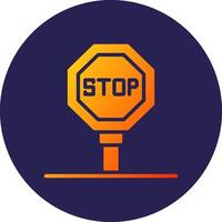 Stop Signal Glyph Gradient Circle Icon Design vector