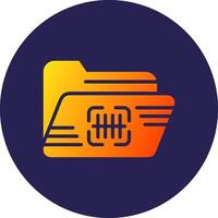 Scan Glyph Gradient Circle Icon Design vector