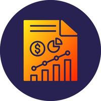 Statistic Glyph Gradient Circle Icon Design vector