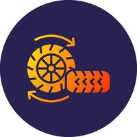 Tire Glyph Gradient Circle Icon Design vector