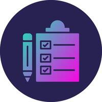 Check List Glyph Gradient Circle Icon Design vector