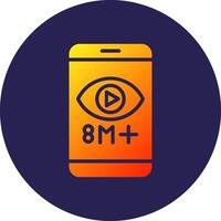 Views Glyph Gradient Circle Icon Design vector