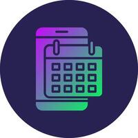 Calendar Glyph Gradient Circle Icon Design vector