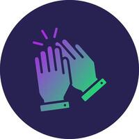 Clap Glyph Gradient Circle Icon Design vector