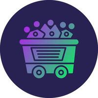 Coal Mining Glyph Gradient Circle Icon Design vector