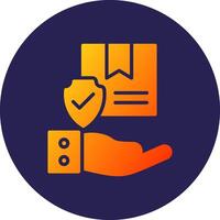 Protection Glyph Gradient Circle Icon Design vector