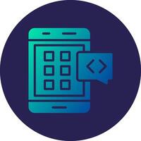 Mobile Application Glyph Gradient Circle Icon Design vector