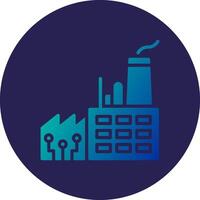 Smart Factory Glyph Gradient Circle Icon Design vector