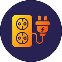 Socket Glyph Gradient Circle Icon Design vector
