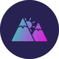 Sunset Glyph Gradient Circle Icon Design vector