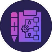 Planning Glyph Gradient Circle Icon Design vector