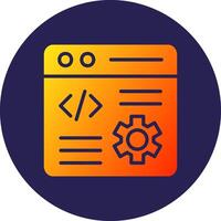 Website Design Glyph Gradient Circle Icon Design vector