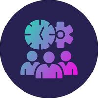 Clock Glyph Gradient Circle Icon Design vector