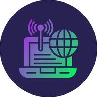 Wireless Glyph Gradient Circle Icon Design vector