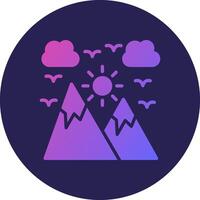 Sunset Glyph Gradient Circle Icon Design vector