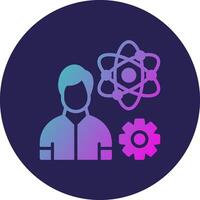 Genius Glyph Gradient Circle Icon Design vector