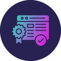 Page Quality Glyph Gradient Circle Icon Design vector