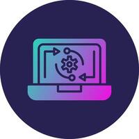 Process Glyph Gradient Circle Icon Design vector