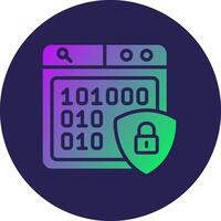 Encrypted Glyph Gradient Circle Icon Design vector