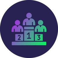 Podium Glyph Gradient Circle Icon Design vector
