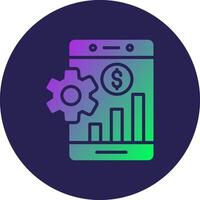 Mobile Analytics Glyph Gradient Circle Icon Design vector