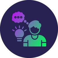 Thinking Glyph Gradient Circle Icon Design vector