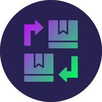 Transfer Glyph Gradient Circle Icon Design vector
