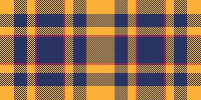 Towel background texture textile, down seamless check pattern. Punk plaid tartan fabric in amber and blue colors. vector