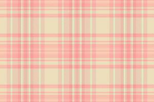 Backdrop plaid check, household fabric texture background. Tone seamless textile pattern tartan in light and red colors. vector
