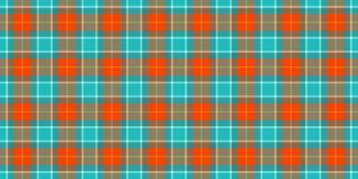 Crossed background texture tartan, image check pattern seamless. Spring fabric textile plaid in teal and orange colors. vector
