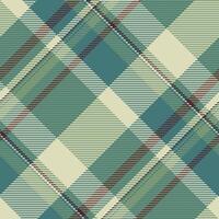 Weave check background fabric, idyllic plaid texture. Multi textile tartan seamless pattern in teal and pastel colors. vector