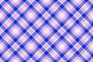 Femininity textile fabric plaid, formal check texture. Club tartan background pattern seamless in violet and white colors. vector