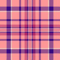 Fuzzy fabric texture, party pattern check textile. Tiny plaid seamless background tartan in red and violet colors. vector