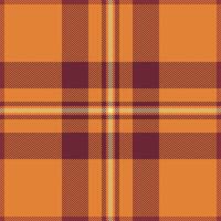 Garment seamless fabric , part texture pattern tartan. Messy plaid textile check background in red and orange colors. vector