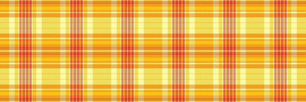 French texture fabric, content tartan plaid pattern. Single seamless background check textile in bright and yellow colors. vector